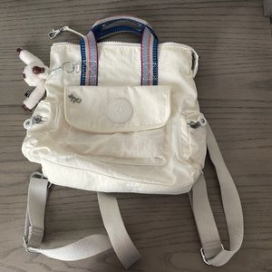White Kipling Revel Small Convertible Backpack